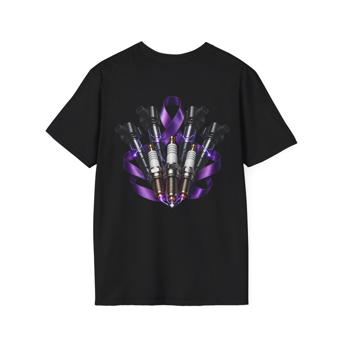 Purple Ribbon Ignition Spark Plug Awareness Tee