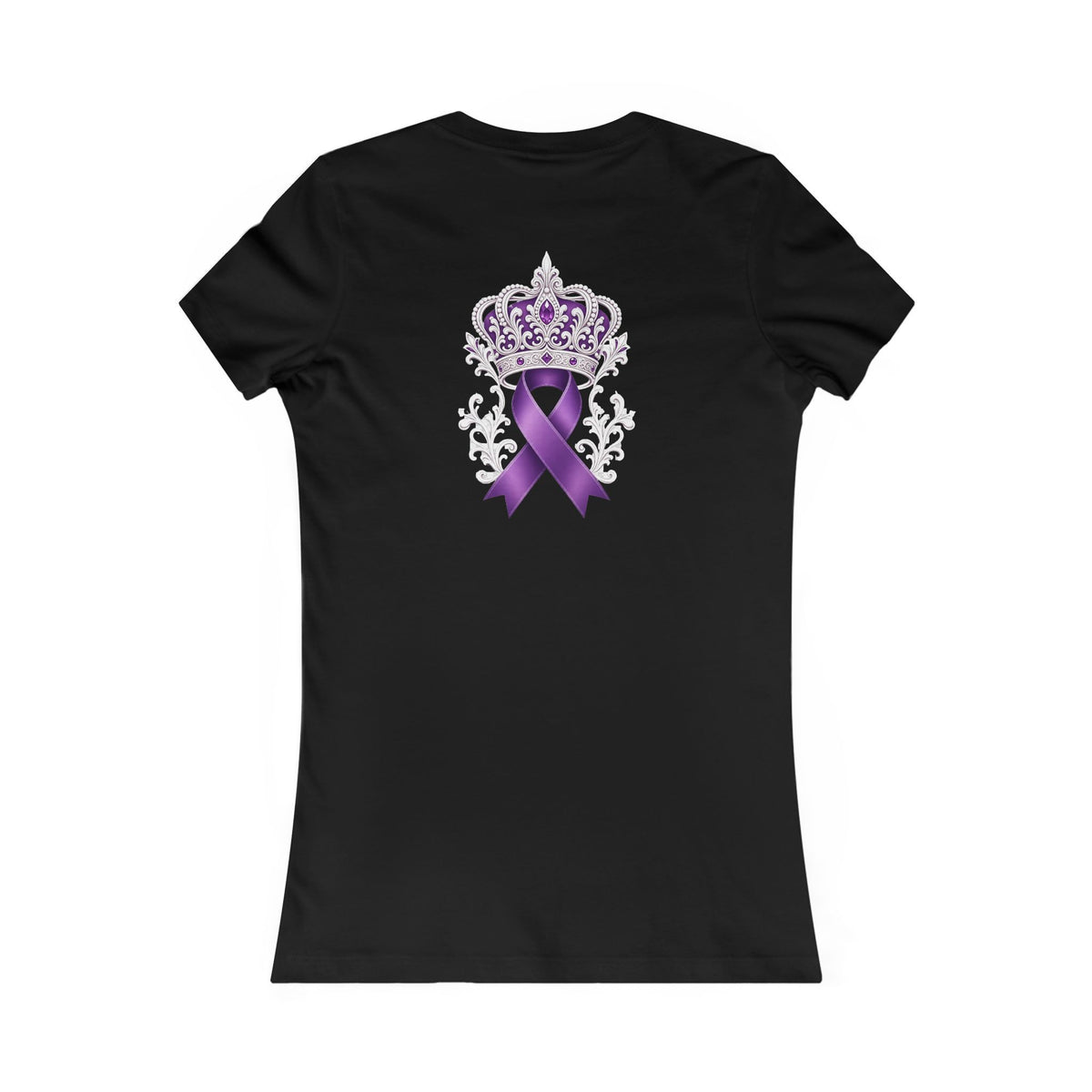 Women's Awareness Ribbon Tee — Purple Ribbon Crown Design
