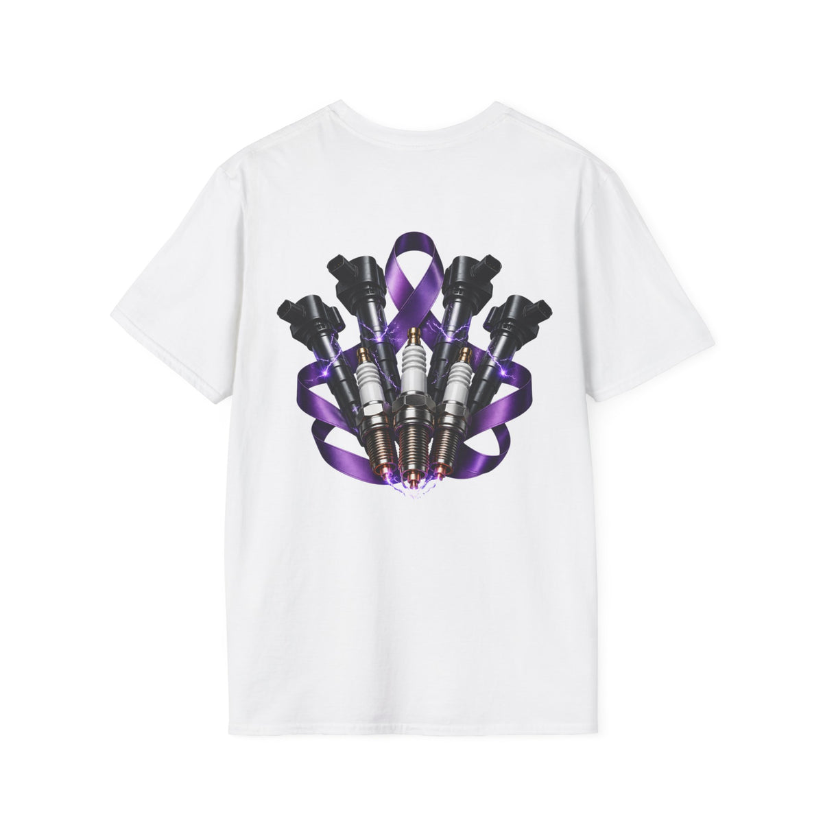 Purple Ribbon Ignition Spark Plug Awareness Tee