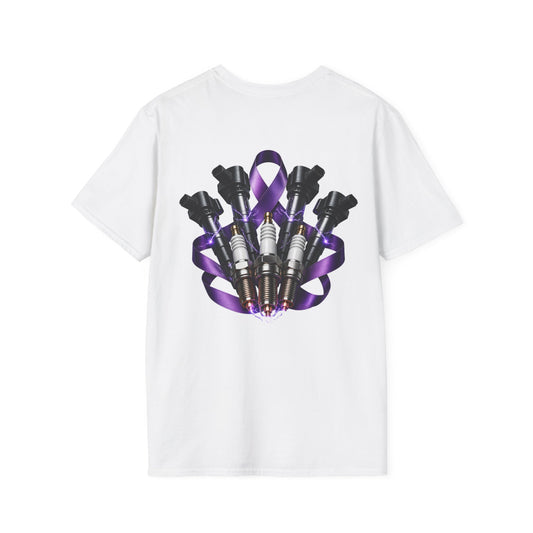 Purple Ribbon Ignition Spark Plug Awareness Tee