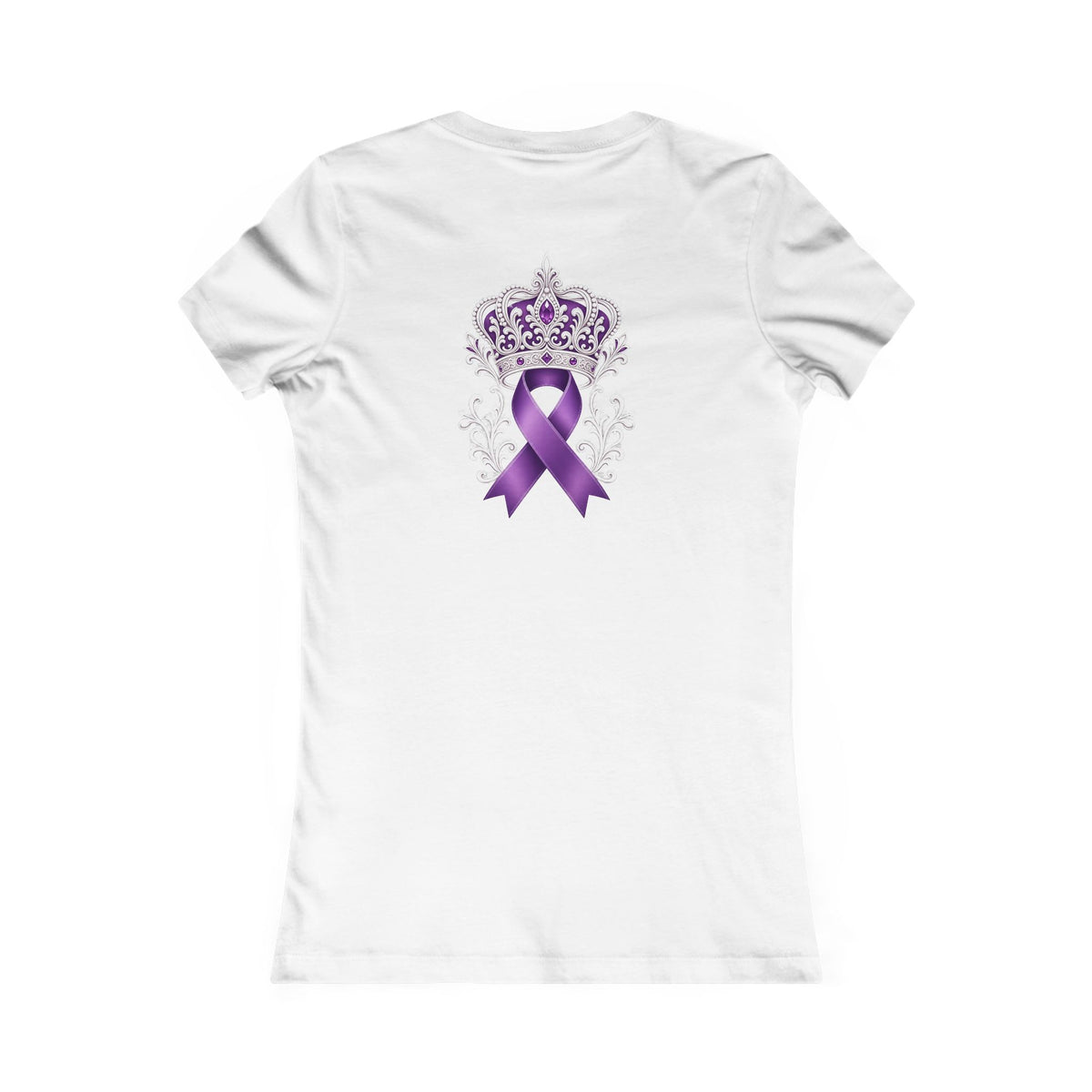 Women's Awareness Ribbon Tee — Purple Ribbon Crown Design